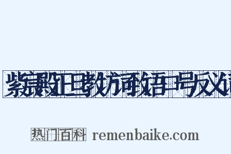 紫宸殿正旦教坊词致语口号反义词是什么意思的图片